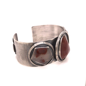 Carnelian and Moss Agate Cuff